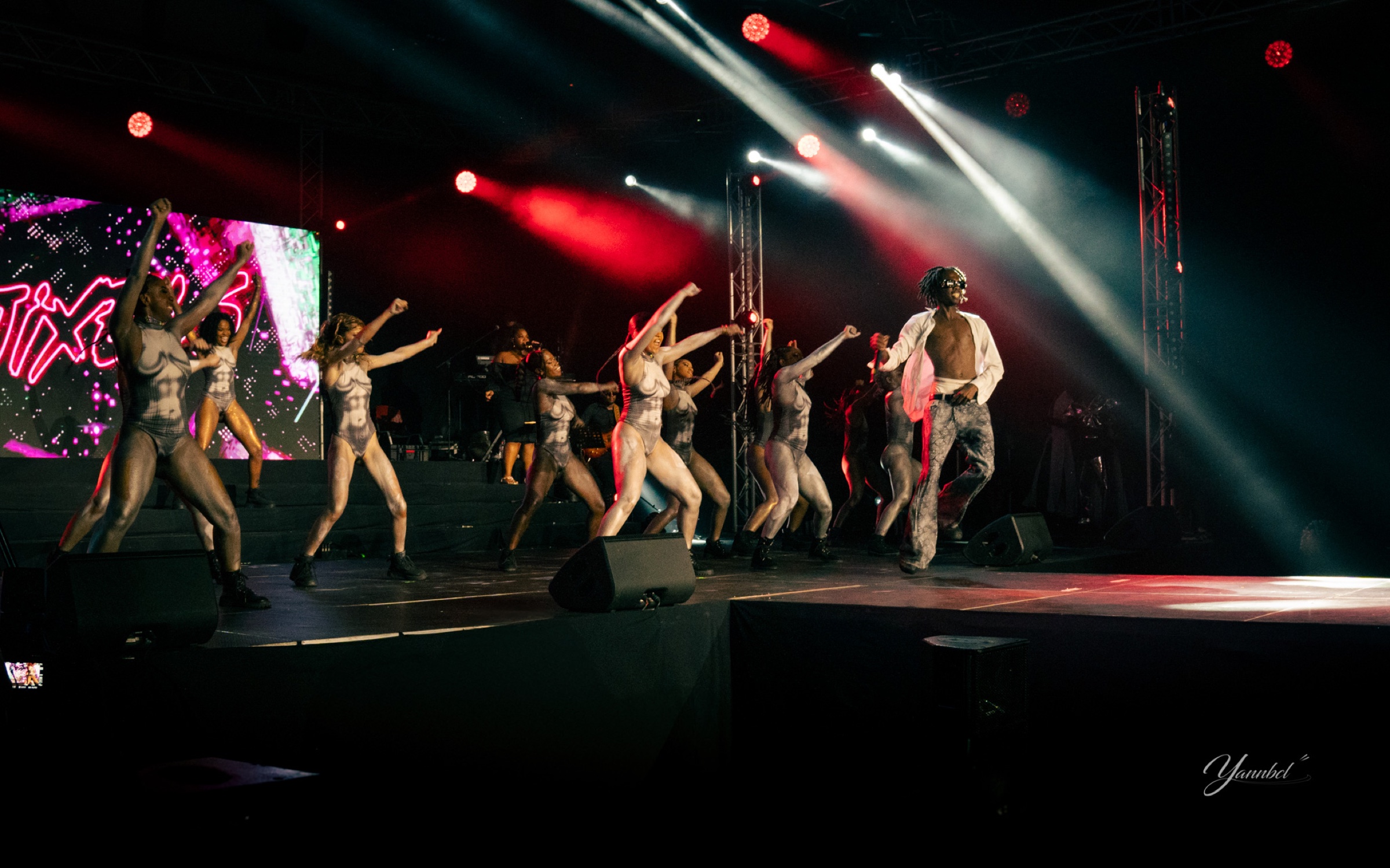 Danseurs et artistes réunis sur la scène du Mad Dance Gala